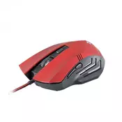 WHITE SHARK gejmerski miš GM 1602 Hannibal  Opticki, 3200dpi, Dizajniran za desnu ruku, Crna/Crvena
