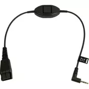 Jabra QD Cord to 2,5mm pin plug, straight, 0,3 meters, with call answering at cord, e.g. for Philips, Ericsson (8800-00-55)