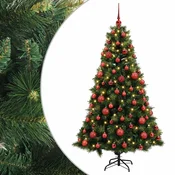 Vidaxl Umetna božična jelka z bučko 210 cm 300 LED Toplo bela