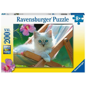 Ravensburger Puzzle - Mačka na ležalniku 200 kosov