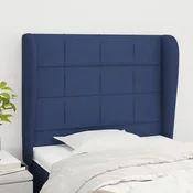 Uzglavlje s ušima plavo 93x23x118/128 cm od tkanine