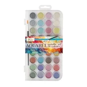 Set kovinskih akvarelov Nassau 36 kosov + čopič