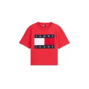 Tommy Jeans Majica mornarska / rdeča / bela