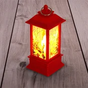 Iris Christmas LED crveni fenjer 303-01, uzorak Djeda Mraza, 13x5,3x5,3 cm