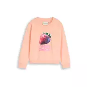TOM TAILOR Sweater majica smaragdno zelena / ljubicasto crvena / marelica / roza