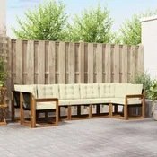 Set vanjskih sofa s jastukom 7 pcs Prirodna i krem