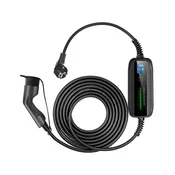 Extralink BS-PCD030 16A 3.6kW Schuko | Przenona adowarka do samochodu elektrycznego | 1 faza, 5,5m, wywietlacz LCD 250 V Crno