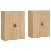 Vidaxl Stenska omarica 2 kosa sonoma hrast 69,5x34x90 cm