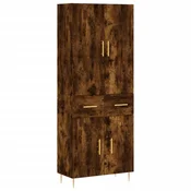 Vidaxl Visoka komoda dimljen hrast 69,5x34x180 cm inženirski les