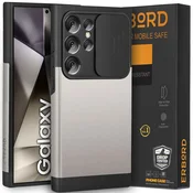Overboard Drsni ovitek MagProtect Cam Slider, siva barva, oklepni ovitek MagSafe za Galaxy S24 Ultra