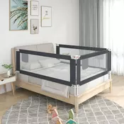 vidaXL Sigurnosna ograda za dječji krevet tamnosiva 140×25 cm tkanina