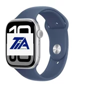 APPLE Watch Series 10 GPS + Cellular 46mm Silver Aluminum Case with Denim Sport Band - M/L