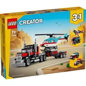LEGO Creator 3in1 Kamion s ravnom platformom i helihopterom 31146