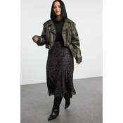 Trendyol Curve Khaki Knitted Plus Size Skirt