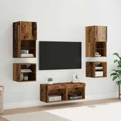 TV zidne jedinice 8 pcs Staro drvo Konstruirano drvo