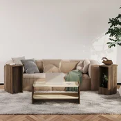 Hanah Home set klub stolova Amon, travertin / antik / orah