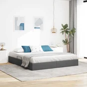 vidaXL Ottomanska postelja Temno siva 160 x 200 cm blago