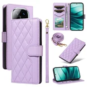 Overboard Ovitek s preklopom za Xiaomi Redmi Note 14 Pro 5G / Xiaomi Redmi Note 14 Pro+ 5G / Xiaomi Poco X7 5G, usnjen romb, vijoličen