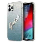 Guess Ovitek Guess Glitter Gradient Script za iPhone 12 Pro Max 6.7 modra