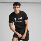 Mens Puma BMW M Motorsport Essentials Logo T-Shirt, Black, Size XXS, Clothing