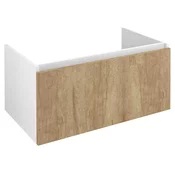 LOREA omarica za umivalnik 90x44x51,2cm, 1x predal, hrast alabama/bela mat - Rjava - 90x44x51,2 cm - Sapho - LOREA - 24 - MDF/laminat - 900 - 440 - 512 - 14