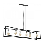 Lestenec na vrvici TUNJA 6xE27/60W/230V črna/krom