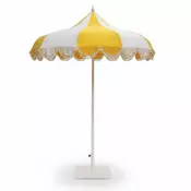 Casa Padrino Luxury Parasol White/Yellow A� 200 x H. 250 cm - Hotel & Garden Furniture