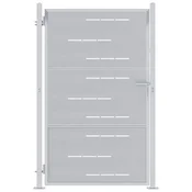 Vidaxl Vrtna vrata s ključavnico srebrna 85 x 120 cm Nerjaveče jeklo