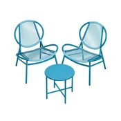Songmics Set balkonskega pohištva 3-delni 68x74x78 cm modra