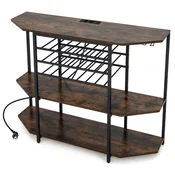 COSTWAY Kuhinjski regal za vino z 2 policama 120 x 40 x 92 cm, (5000070941)