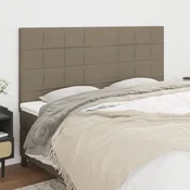 Vidaxl Vzglavje postelje sivo-rjavo 200x5x118/128 cm blago