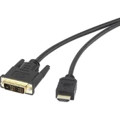 renkforce HDMI / DVI priključni kabel [1x VDMI-vtič - 1x DVI-vtič 18+1 polni] 5 m črne barve renkforce