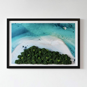 tulup.si Slika iz maha Azurna plaža Črni okvir MDF 63x43 cm