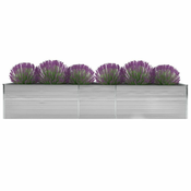 Povišena vrtna gredica od pocincanog celika 400x80x77 cm siva