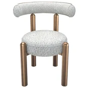 Casa Padrino luxury dining room chair with curved backrest white/bronze - Dining room furniture