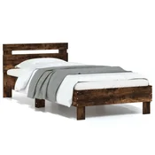Vidaxl Posteljni okvir brez vzmetnice z vzmetnice dim. hrast 90x200 cm