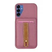 Infostyle Usnjen ovitek za Samsung Galaxy S25 Plus – Držalo za kartice, Roza