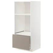 METOD / MAXIMERA Visoki element za ugradne uredaje, bela/Upplöv tamnobež, mat, 60x60x140 cm