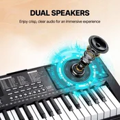 VEVOR Digitalno klaviaturno klavir 61 tipk 85x26x7 cm prenosni