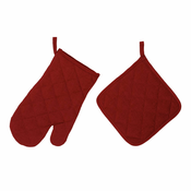 Set od grimizno crvene krpice i rukavice Unimasa