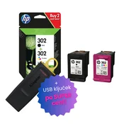 Canon - kartuša HP X4D37AE (nr.302 BK + nr.302 CMY), dvojno pakiranje, original + foto papir Canon po SUPER ceni