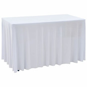 Greatstore Raztegljiva pregrinjala za mizo 2 kosa 120x60,5x74 cm bela