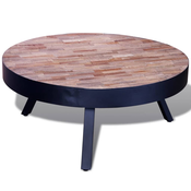 VIDAXL okrogla klubska mizica iz predelenega tikovega lesa