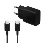 SAMSUNG mrežni punjac s Type-C prikljuckom 15W, brzi punjac + Type-C kabel, CRNA EP-T1510EBE / EP-DA705BBE