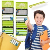 STARPAK Etikete šolske Dinozaver zvezek nalepke, Šolski zvezek ime nalepke, Samolepilne nalepke SET 12 nalepke x2