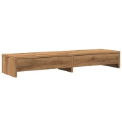 Vidaxl Stojalo za zaslon s predali artisian hrast 100x27x15cm inž. les
