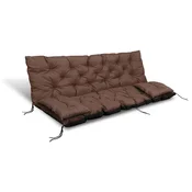 shumee Vrtna blazina 180x60x50 cm + 2 blazini za gugalno klop, nepremočljiva, rjava