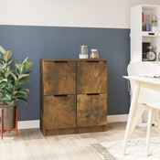 vidaXL Komoda 2 kosa dimljeni hrast 30x30x70 cm konstruiran les