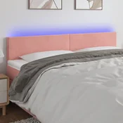 Vidaxl vidaXL Vzglavje postelje z LED svetlobo roza 160x5x78/88 cm žamet
