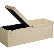 Northix Bež klop 115x38x38cm s pokrovom na tečajih